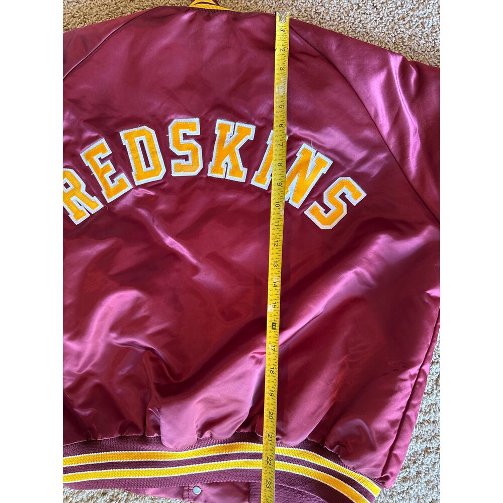 VTG NFL Washington Redskins Chalkline XL Maroon Satin Button Snap Bomber Jacket - Picture 7 of 8